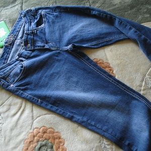 curvy boot cut blue jeans